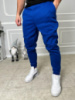 Синие спортивные утепленные штаны.12-180