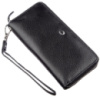 Шкіряний жіночий клатч на блискавки 718933 Чорний