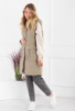 Жіночий бежевий жилет з капюшоном
