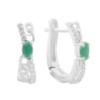 Серебряные серьги CatalogSilver с натуральным изумрудом, фианитами (2187691)