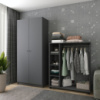 Шкаф распашной с полками Doros Промо 90х48х204 см Графит (DRS-011202)