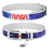 Нашийник для собак шкіряний WAUDOG Design з QR паспортом, малюнок «NASA21», L, Ш 25 мм, Д 38-49 см білий