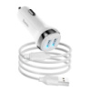 Набор АЗУ 12-24V HOCO Z40 + кабель Type-C, 2xUSB, 2.4A, кабель 1м, White, Box