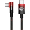 Кутовий USB кабель Baseus MVP 2 Elbow-shaped Type-C to Type-C 100W (2m) (CAVP000720), Black / Red - купити в SmartEra.ua