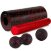 Масажний набір PowerPlay PP_4015 EPP Foam Roller Set 4in1 (2-ва роли + 2-ва м'ячі) Чорно-червоний