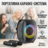 Портативная Bluetooth колонка 4« с двумя беспроводными микрофонами ZQS-W4107 8W