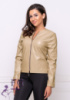 Тонка демісезонна куртка-жакет з екошкіри «Delmar» оптом | Розпродаж моделі 44, Бежевий