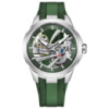 Чоловічий годинник Pagani Design PD-YS030 Silver-Green Rubber з сапфіровим склом та автопідзаводом