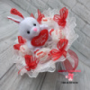 ​Букет с зайчика с сердечком «I love you » и конфетками « Raffaello» ( 5 шт)