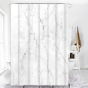 Шторка для ванной и душа с кольцами 180x180 см водостойкая, шторка для ванной комнаты с крючками,цвет белый гранит