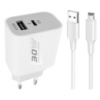 Мережевий зарядний пристрій Konfulon C89Q, Cable Lightning, QC 3.0 20W, PD 30W, White