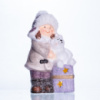 Новогодняя фигурка с подсветкой Девочка с медвежонком из фарфора 12×7×20 (см) новогодний декор для дома, квартиры на подарок CR-5-5