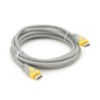 Кабель Merlion HDMI-HDMI V-Link High Speed 3.0m, v2,0, OD-8.2mm, круглый Grey, коннектор Grey/Yellow, (Пакет), Q80