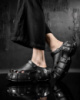 Женские кроксы на платформе meetal black ДЛ6447
