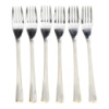 Набор десертных вилок 6 штук вилки для десерта из нержавеющей стали 15.2 см Серебро с золотой обводкой HP-20-34