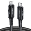 Кабель ACEFAST C4-01 Type-C to iP 3A, 30W, 1.8m, nylon, zinc connectors, Black (6974316281306)