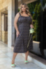 Літня жіноча сукня міді «Bella» | Батал | Розпродаж моделі Графіт, 50-52
