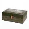 Шкатулка для украшений из эко кожи 10 отделений с зеркалом 20×14×8 см Зеленый HP-5-19GR