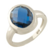 Серебряное кольцо CatalogSilver с топазом nano Лондон Блю, вес изделия 3,9 гр (1315392) 17.5 размер