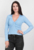 Жіночий блакитний топ з довгим рукавом