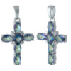 Серебряный крестик CatalogSilver с мистик топазом (2007838)