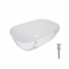 Раковина накладна Qtap Robin 600x390x150 мм, Marble, прямокутна, з донним клапаном QTROB188MR49788