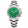 Чоловічий годинник Pagani Design PD-1727 Silver-Green з сапфіровим склом та механізмом SEIKO VK63