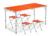 Розкладний стіл для пікніка з 4-ма стільцями алюмінієвий 120Х60Х70 см NBZ Помаранчевий