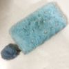 Стильный кошелек с мехом. Цвет: голубой