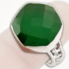 Серебряное кольцо с зеленым халцедоном (хризопраз)