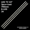 LED підсвітка TV 43« inch 795mm 8-led 3V 70401-01023 TV19170101 24118-02390 HV430QUBH10 3шт.