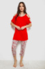 Жіноча піжама з принтом, колір червоний, 243R1602-018
