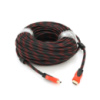 Кабель Merlion HDMI-HDMI 30m, v1.4, OD-7.4mm, 2 фильтра, оплетка, круглый Black/RED, коннектор RED/Black, (Пакет) Q20