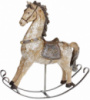 Декоративная статуэтка-качалка «Лошадка» 27х7.5х30см, полистоун, коричневая с золотом