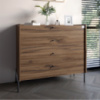 Комод с 4 ящиками LION Wood с черными ножками 100х90х45 см Дуб Ливорно (LION-042979)