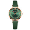 Жіночий годинник Curren 9079 Rose Gold-Dark Green з мінеральним склом та зеленим ремінцем