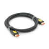 Кабель VEGGIEG V--H203 HDMI-HDMI 4K Premium, 1.5m, v2,0, OD-4.0mm, круглый, Black, коннектор Black-Yellow, Пакет