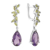 Серебряные серьги CatalogSilver с натуральным аметистом, хризолітом (2183341)