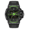 Чоловічий тактичний годинник Sanda 6025 Dark Green із комбінованим циферблатом та захистом 5 ATM