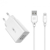 Сетевое зарядное устройство USB WK Lightning WP-U56i-White белое