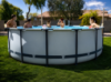 Bestway 56438 (457×122 см) каркасний басейн круглий Steel Pro Frame Pool сірий, фільтр насос, тент та сходи