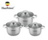 Набор кастрюль Haus Roland HR176-1, 3 шт из нержавеющей стали 2,9/3,9/5,1 л. Серебристый (HR176-1)