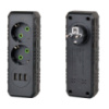 Розетка тройник с заземлением F102-Black, 2 розетки+3USB(1А), 2500W, 10A, 110-250V~Max, Blister