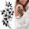 Временное тату водостойкое 3D большое Цветы BK-068 18х9 см