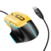 Миша дротова HOCO GM31 Overlord luminous gaming wired mouse Black Yellow (6942007629201)