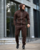 Зимний мужской спортивный костюм Austria  line brown ПП8030