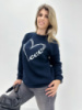 Утеплений світшот з принтом «Heart» оптом | Норма і батал 54-56, Темно-синій
