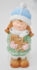 Новогодняя декоративная фигурка с подсветкой 10,5×9,5×22 см Новогодний декор Девочка с пряничным домиком из фарфора CR-6-2