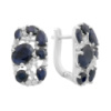 Серебряные серьги CatalogSilver с натуральным сапфиром 7.608ct, фианитами (2180944)