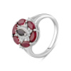 Серебряное кольцо CatalogSilver с натуральным сапфиром, рубином, вес изделия 3,86 гр (2107309) 17.5 размер